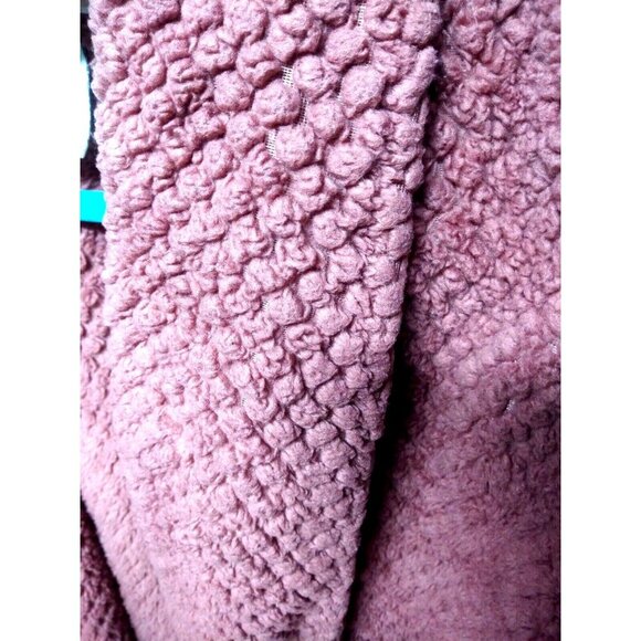 JASMINE ROSE intimate sleep robe/bath robe waffle-plush dusky pink tie pockets - Picture 8 of 8